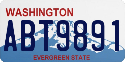 WA license plate ABT9891
