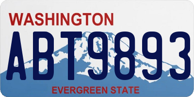 WA license plate ABT9893