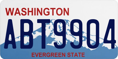 WA license plate ABT9904