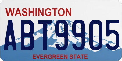 WA license plate ABT9905