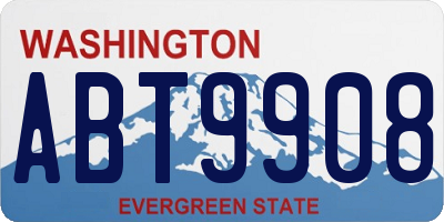 WA license plate ABT9908