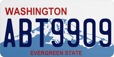 WA license plate ABT9909
