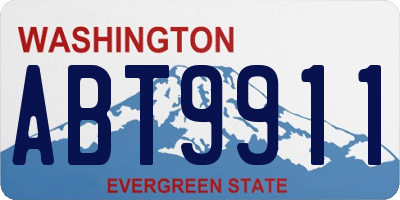 WA license plate ABT9911