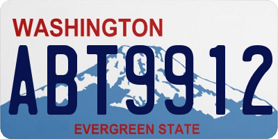 WA license plate ABT9912