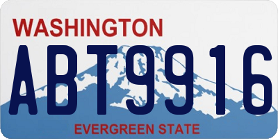 WA license plate ABT9916