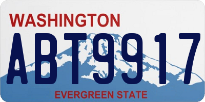 WA license plate ABT9917