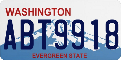 WA license plate ABT9918