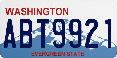 WA license plate ABT9921