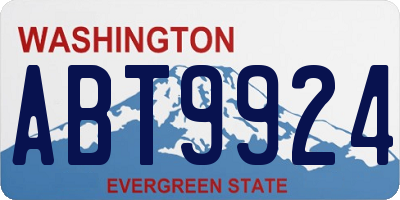 WA license plate ABT9924