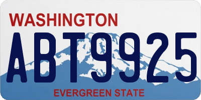 WA license plate ABT9925