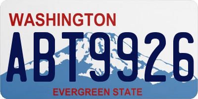 WA license plate ABT9926
