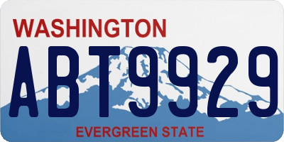 WA license plate ABT9929