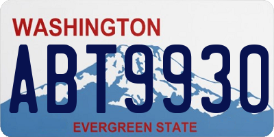 WA license plate ABT9930