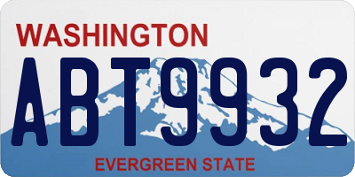 WA license plate ABT9932