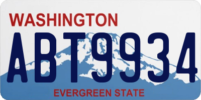WA license plate ABT9934