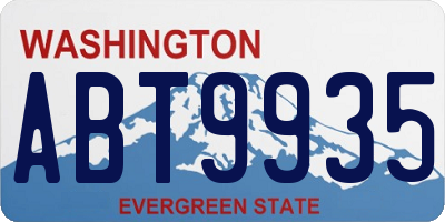 WA license plate ABT9935