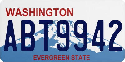 WA license plate ABT9942