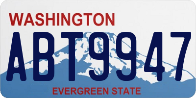 WA license plate ABT9947