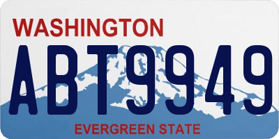WA license plate ABT9949
