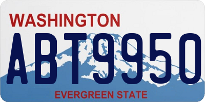 WA license plate ABT9950