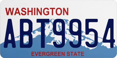 WA license plate ABT9954