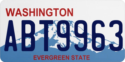 WA license plate ABT9963