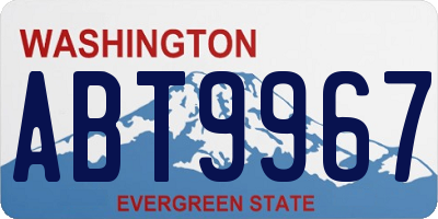 WA license plate ABT9967