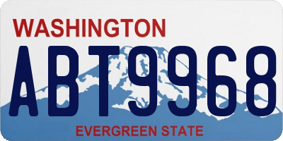WA license plate ABT9968