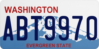 WA license plate ABT9970