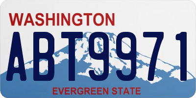 WA license plate ABT9971