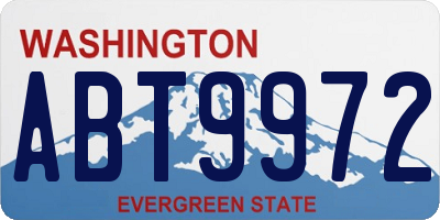 WA license plate ABT9972