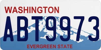 WA license plate ABT9973