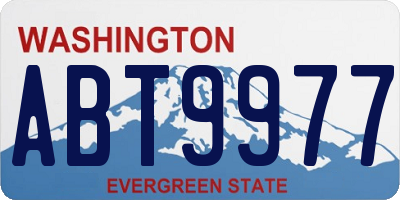 WA license plate ABT9977