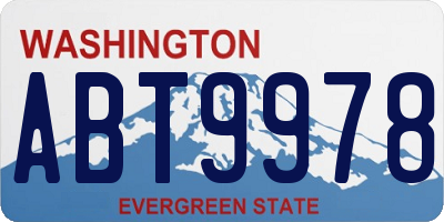 WA license plate ABT9978