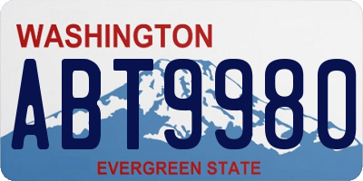 WA license plate ABT9980