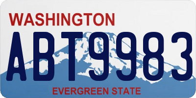 WA license plate ABT9983