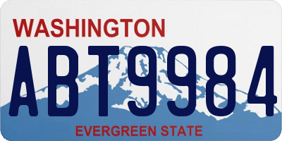 WA license plate ABT9984