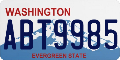 WA license plate ABT9985