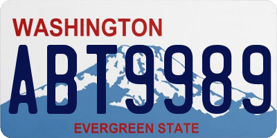 WA license plate ABT9989