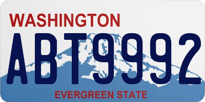 WA license plate ABT9992