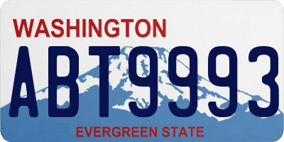 WA license plate ABT9993