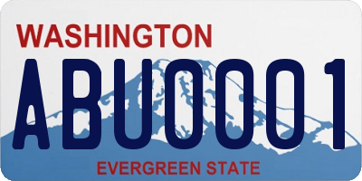 WA license plate ABU0001