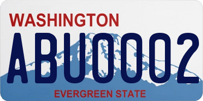 WA license plate ABU0002