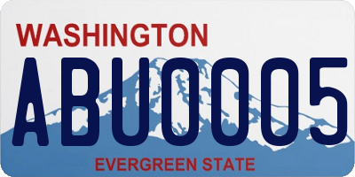 WA license plate ABU0005