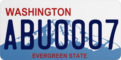 WA license plate ABU0007