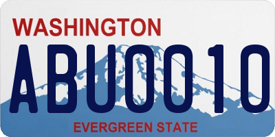 WA license plate ABU0010