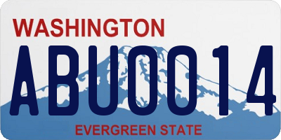 WA license plate ABU0014