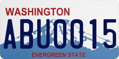 WA license plate ABU0015