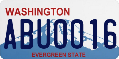 WA license plate ABU0016