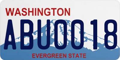 WA license plate ABU0018